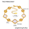 Wholesale Geometric Patterned 316L Stainless Steel 18K Real Gold Plated Czech Glass Women's Fashion Bracelet Jewelry