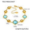 Wholesale Geometric Patterned 316L Stainless Steel 18K Real Gold Plated Czech Glass Women's Fashion Bracelet Jewelry