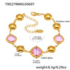 Wholesale Geometric Patterned 316L Stainless Steel 18K Real Gold Plated Czech Glass Women's Fashion Bracelet Jewelry