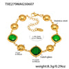 Wholesale Geometric Patterned 316L Stainless Steel 18K Real Gold Plated Czech Glass Women's Fashion Bracelet Jewelry
