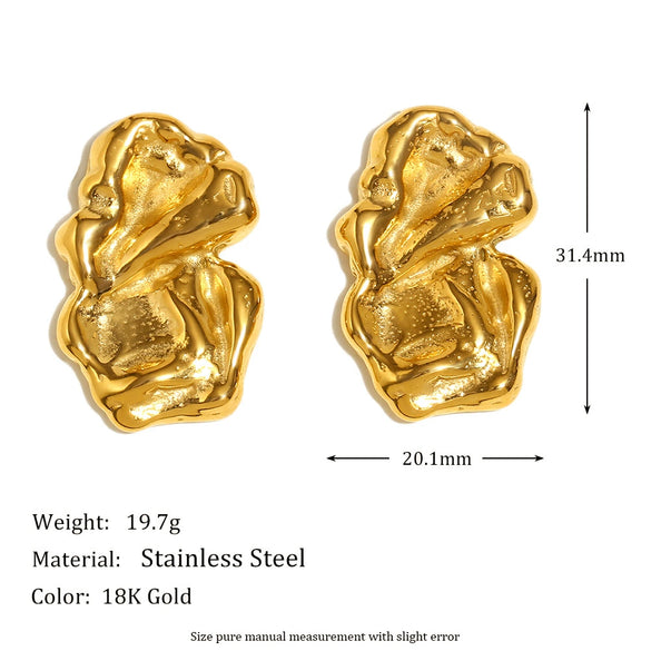 Wholesale Geometric Pearl And Black Agate Eyes Earrings In Stainless Steel With 18K Gold Plated Twist Cross Design For Women