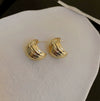 Wholesale Geometric Pearl Earrings For Women Metal U Shape Electroplated