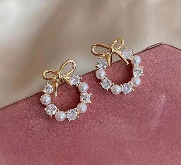 Wholesale Geometric Pearl Earrings For Women Metal U Shape Electroplated
