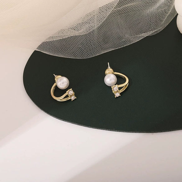 Wholesale Geometric Pearl Earrings For Women Metal U Shape Electroplated