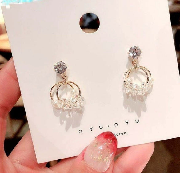 Wholesale Geometric Pearl Earrings For Women Metal U Shape Electroplated