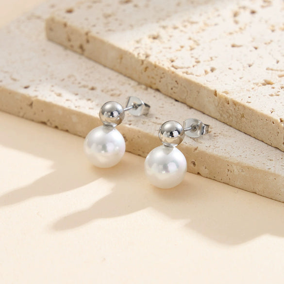 Wholesale Geometric Pearl Earrings For Women With Electroplating And 925 Silver Ear Needles High End Gold Non Fading Original Design