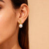 Wholesale Geometric Pearl Earrings Stainless Steel Gold Electroplated Unisex