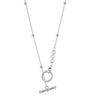 Wholesale Geometric Pearl Pendant Necklace In Stainless Steel With 18K Gold Electroplated Ot Clasp For Women