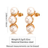 Wholesale Geometric Pearl Stainless Steel Electroplated Earrings For Women Retro Ins Style