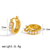 Wholesale Geometric Pearlencrusted Stainless Steel Women's Earrings With Vacuum Real Gold Plating