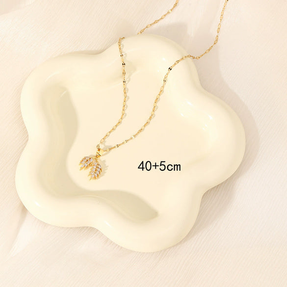 Wholesale Geometric Pendant Necklace For Women Stainless Steel Chain Copper Pendant Electroplating