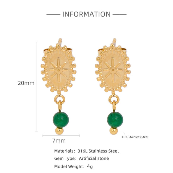 Wholesale Geometric Personality Earrings Acrylic Stainless Steel Mixed Material 18K Gold Plated Electroplating For Women