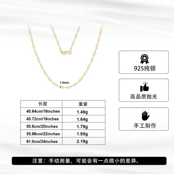 Wholesale Geometric Personality Sterling Silver Necklace With Electroplating Process
