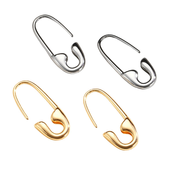 Wholesale Geometric Pinshaped Copper Ear Clips 14K Gold Electroplated Earrings For Women