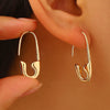 Wholesale Geometric Pinshaped Copper Ear Clips 14K Gold Electroplated Earrings For Women