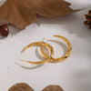 Wholesale Geometric Plain Hoop Earrings Stainless Steel Pvd Furnace Vacuum Real Gold Plated Jewelry For Girls
