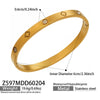 Wholesale Geometric Plain Ring Micro Inlaid Zircon Clasp Bracelet Stainless Steel 18K Gold Plated Jewelry Set