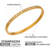 Wholesale Geometric Plain Ring Micro Inlaid Zircon Clasp Bracelet Stainless Steel 18K Gold Plated Jewelry Set