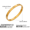 Wholesale Geometric Plain Ring Micro Inlaid Zircon Clasp Bracelet Stainless Steel 18K Gold Plated Jewelry Set