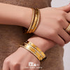 Wholesale Geometric Plain Ring Micro Inlaid Zircon Clasp Bracelet Stainless Steel 18K Gold Plated Jewelry Set