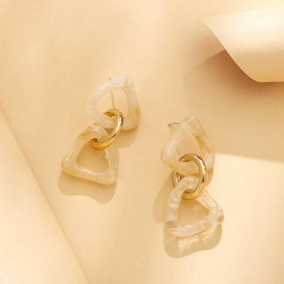 Wholesale Geometric Plastic And Resin Earrings With S925 Silver Needles