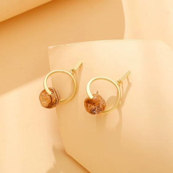 Wholesale Geometric Plastic And Resin Earrings With S925 Silver Needles