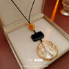 Wholesale Geometric Plastic Resin Leather Cord Necklace With Electroplating