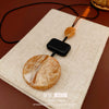 Wholesale Geometric Plastic Resin Leather Cord Necklace With Electroplating