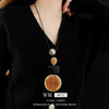 Wholesale Geometric Plastic Resin Leather Cord Necklace With Electroplating