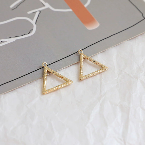 Wholesale Geometric Pleated Oval Water Drops Love Style Copper Clad Gold Electroplated Handmade Earrings