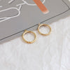 Wholesale Geometric Pleated Oval Water Drops Love Style Copper Clad Gold Electroplated Handmade Earrings
