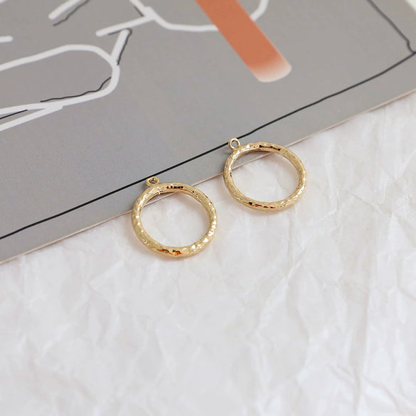 Wholesale Geometric Pleated Oval Water Drops Love Style Copper Clad Gold Electroplated Handmade Earrings