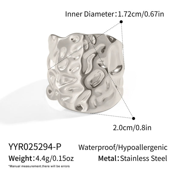 Wholesale Geometric Pleated Wrinkle Design Photosensitive Surface Hiphop Stainless Steel Jewelry Accessories With Electroplating For Women
