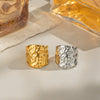 Wholesale Geometric Pleated Wrinkle Design Photosensitive Surface Hiphop Stainless Steel Jewelry Accessories With Electroplating For Women