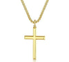 Wholesale Geometric Polish Titanium Steel Cross Pendant Necklace With Square Pearl Chain Unisex Fashion Jewelry