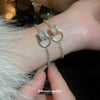 Wholesale Geometric Pullout Bracelet With Real Gold Electroplated Zircon For Women