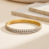 Wholesale Geometric Real Gold Plated Stainless Steel Elastic Rhinestone Bracelet For Women