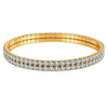 Wholesale Geometric Real Gold Plated Stainless Steel Elastic Rhinestone Bracelet For Women