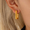 Wholesale Geometric Rectangular 316L Stainless Steel 18K Gold Plated Ear Jewelry For Women