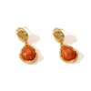 Wholesale Geometric Retro Brown Titanium Steel Electroplated Women's Earrings