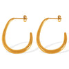 Wholesale Geometric Retro 316L Stainless Steel Gold Plated U Shape Earrings For Women