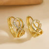 Wholesale Geometric Retro Women's Copper Micropaved Zircon Earrings