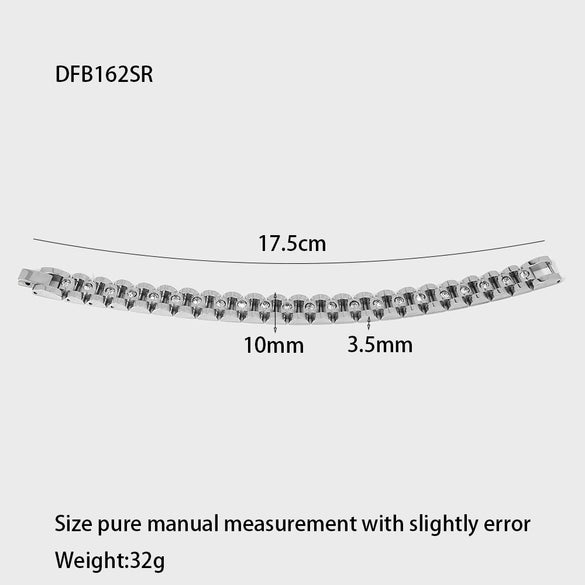 Wholesale Geometric Rhinestoneencrusted Imitation Pearl 18K Gold Plated Stainless Steel Bracelet For Women