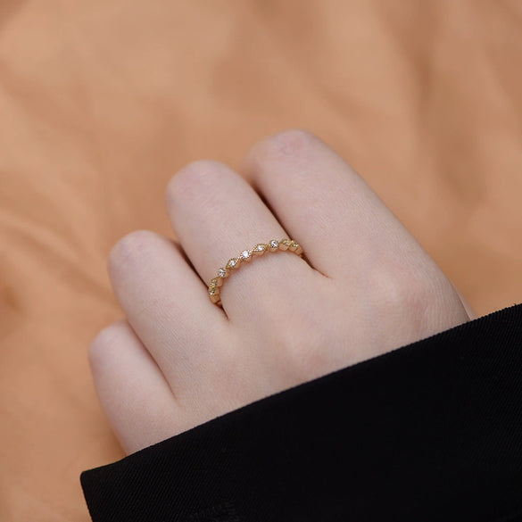 Wholesale Geometric Rhombus Diamond Stacking Ring For Women S925 Sterling Silver