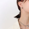 Wholesale Geometric Rhombus Textured Titanium Steel 18K Gold Plated Earrings