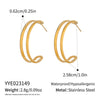 Wholesale Geometric Ringshaped Doublelayer Vacuum Real Gold Plated Stainless Steel Earrings For Women