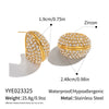 Wholesale Geometric Ringshaped Inlaid Rhinestone Stainless Steel Earrings With Pvd Furnace Vacuum Real Gold Plating For Women
