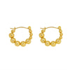 Wholesale Geometric Round Bead Stitching Earrings Titanium Steel 18K Gold Plated