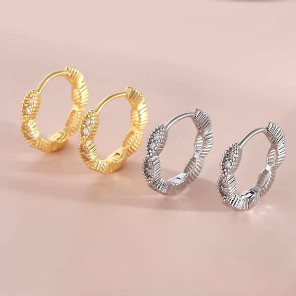Wholesale Geometric Round Copper Goldplated Earrings Simple Retro Stylish For Women