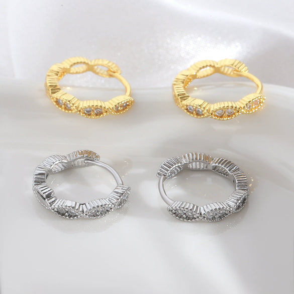 Wholesale Geometric Round Copper Goldplated Earrings Simple Retro Stylish For Women